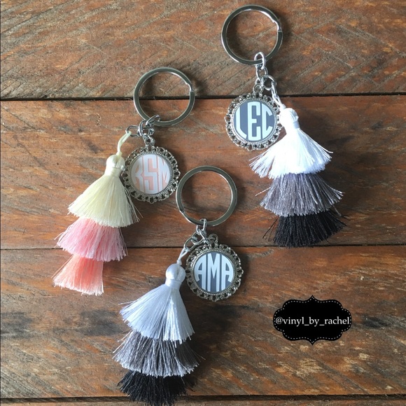 CUSTOM Monogrammed Tassel Keychain - Picture 4 of 6